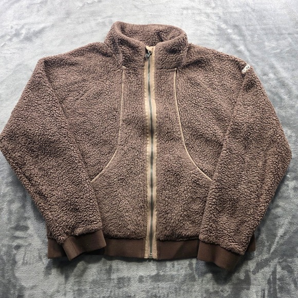 Kuhl Jackets & Blazers - Kuhl Flight Fleece Jacket L Brown Womens Full Zip High Pile Hooded Soft Outdoor